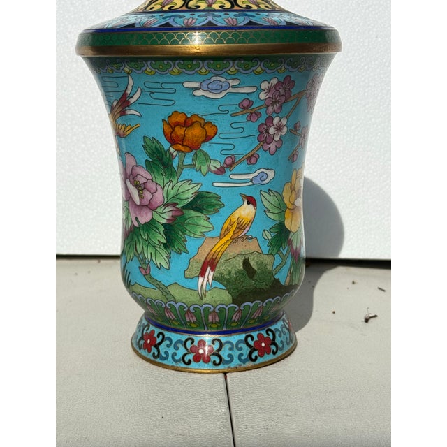 Chinese 1950s Chinese Cloisonné Flower Vase For Sale - Image 3 of 10
