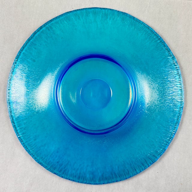 1920s Fenton Celeste Blue Stretch Glass Plates, Set of 12 For Sale - Image 16 of 18