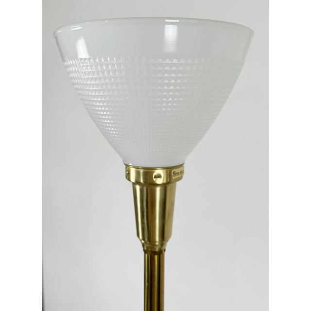 Vintage Stiffel Wood Orb Table Lamp With Milk Glass Shade For Sale In Kansas City - Image 6 of 8
