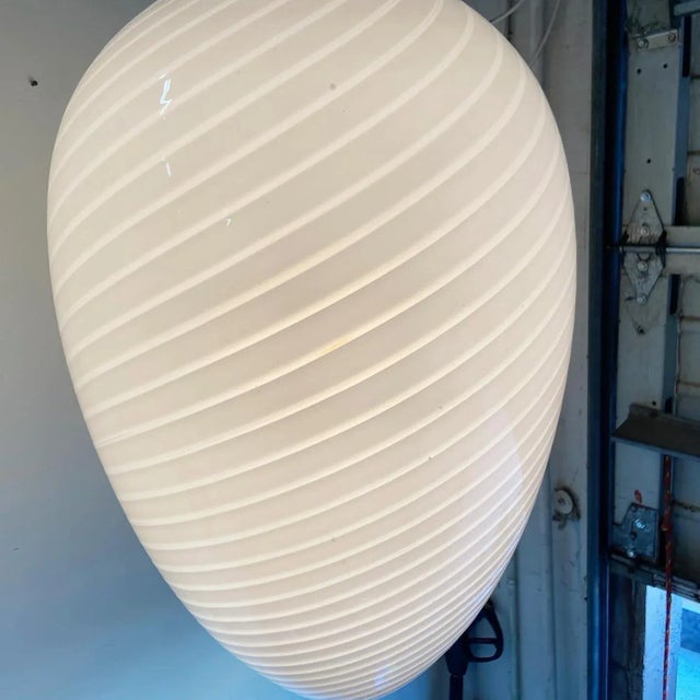 Mid-Century Modern Vintage Murano Glass Hanging Egg Lamp For Sale - Image 3 of 11