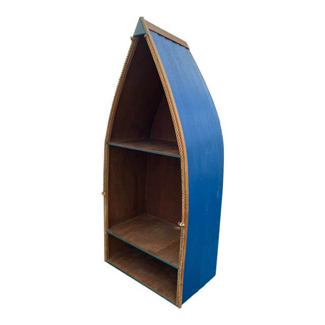 1970s Full Size Boat-Shaped Bookshelf For Sale