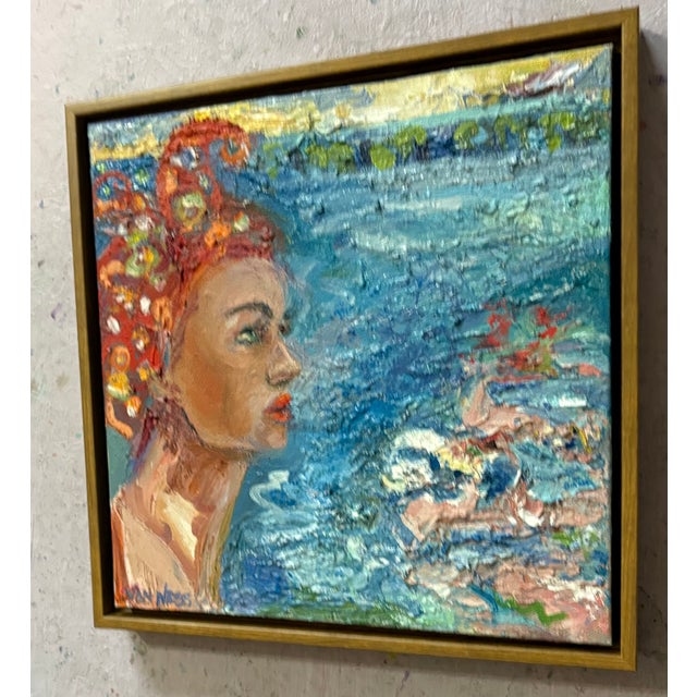 Portrait of a Woman, Original Oil Painting, by Van Ness Choose from barn wood frame, 13.5”x13.5" or floating wood frame,...
