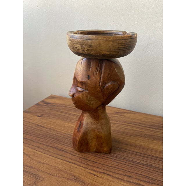 Late 20th Century Vintage Hand-Carved Wooden Figurine Africa For Sale - Image 5 of 6