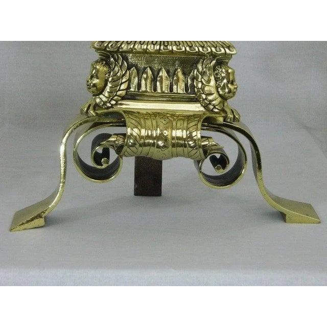 19th Century Chenets or Andirons Ly Adorned - a Pair For Sale - Image 4 of 8