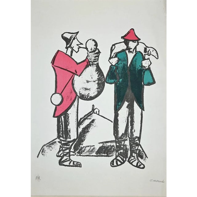 Shepherd is an original artwork realized in 1950 ca. by Italian artist Pietro Morando (Alessandria 1889- 1980). Hand-...
