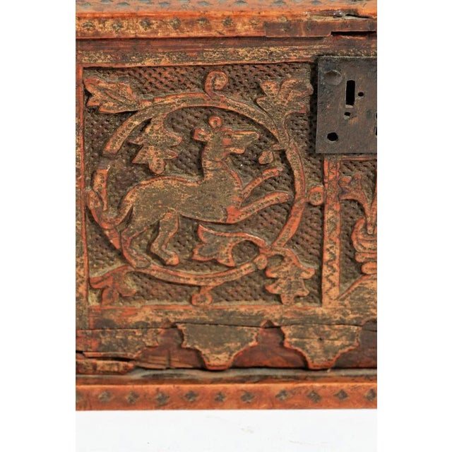 Wooden Minnekästchen Box, 15th Century For Sale - Image 3 of 11