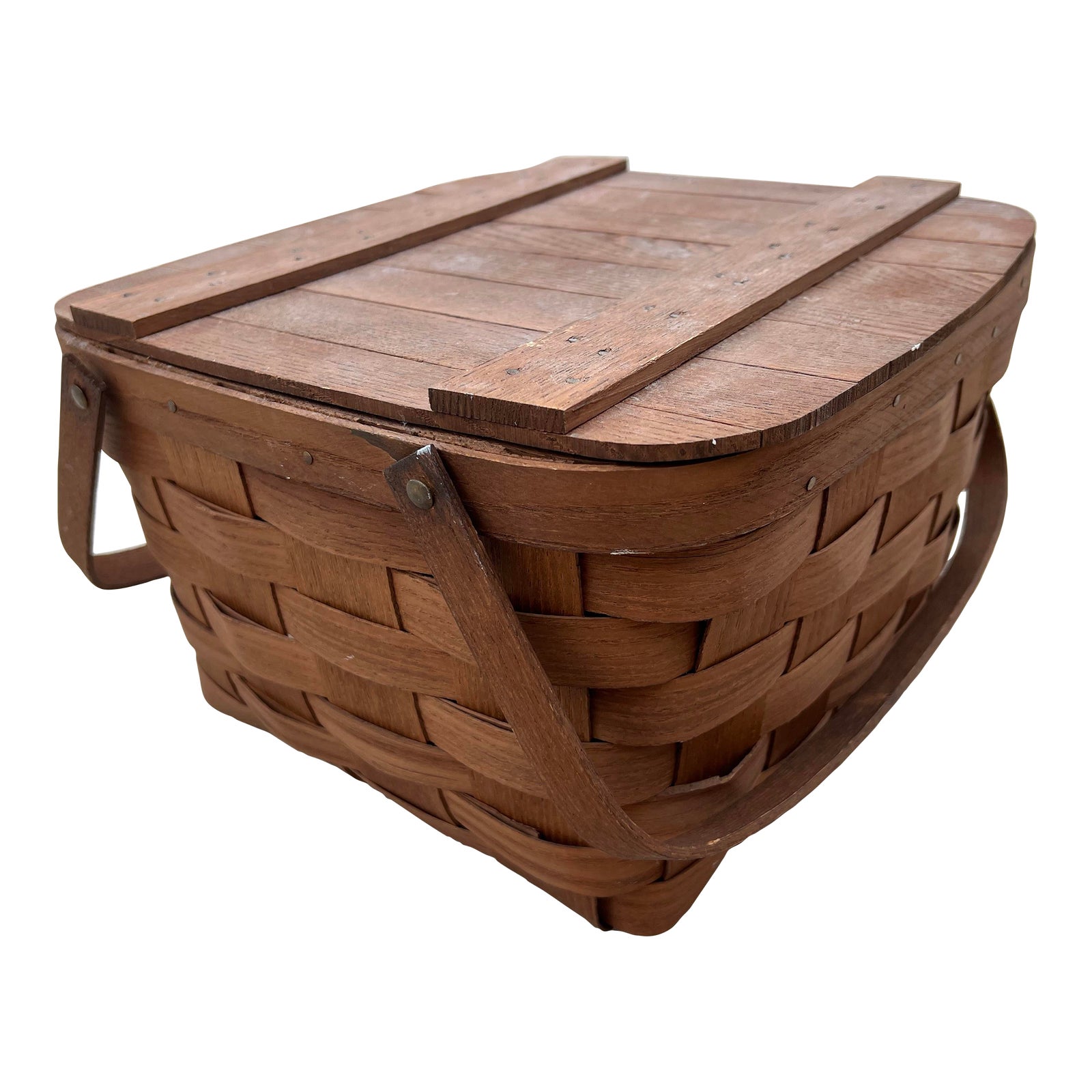 Vintage Picnic / Pie Basket Double Handle With Riser | Chairish