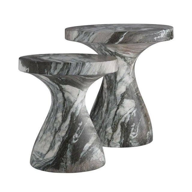 Sculpture Materials Arteriors Home Large Serafina Accent Table in Verde Faux Marble For Sale - Image 7 of 7