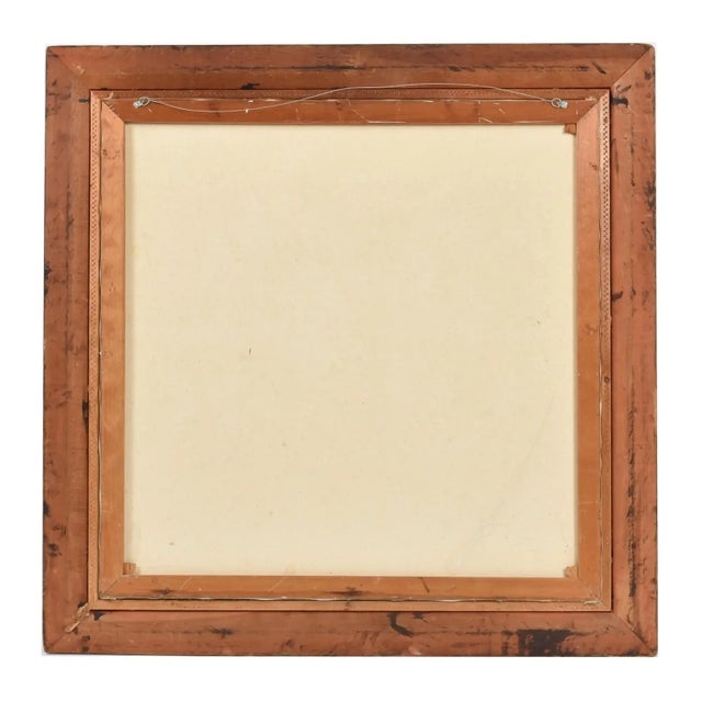 Mid-Century Modern Red and Yellow Floral Still Life Painting Gilded Frame For Sale - Image 11 of 11