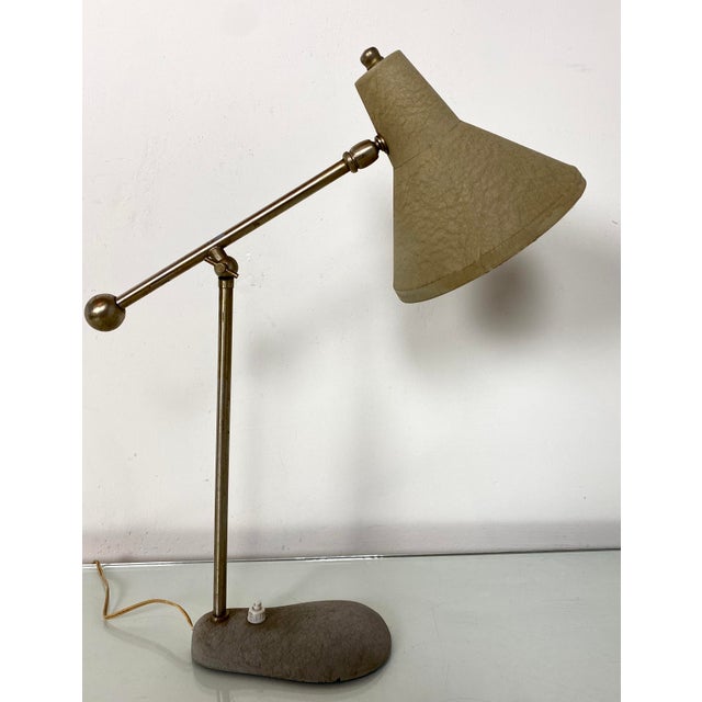 Mid-Century Shrink Varnish Adjustable Table Lamp, 1950s For Sale - Image 14 of 15