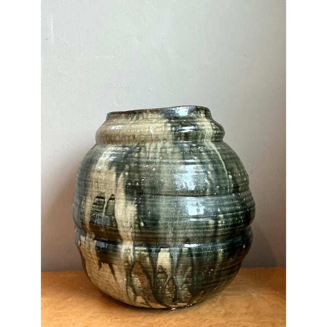 Contemporary Vintage Handcrafted Ceramic Vessel For Sale - Image 3 of 12