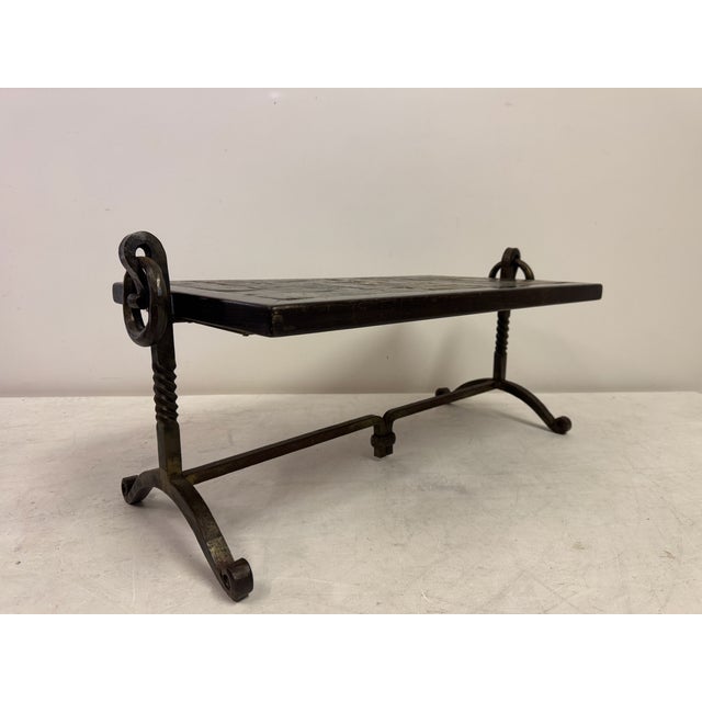 Brutalist Iron and Tile Topped Coffee Table, 1970s For Sale - Image 6 of 18
