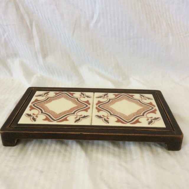 Arts & Crafts Vintage 70’s Arts and Crafts Brown Mexican Tile Trivets - Pair For Sale - Image 3 of 13