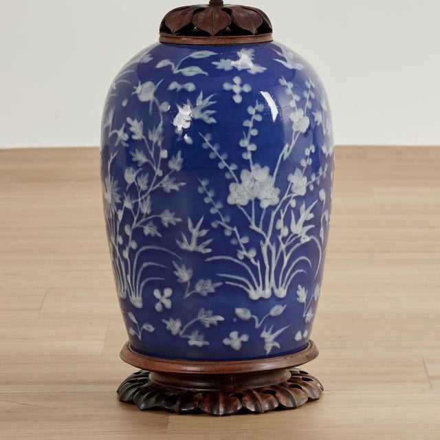 Blue Antique Chinese White and Blue Table Lamps For Sale - Image 8 of 9