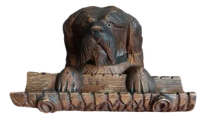 Black Forest Inkwell Maltese Dog , 1930s