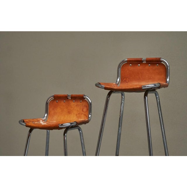 Les Arcs Stools in Leather attributed to Charlotte Perriand, 1950s For Sale - Image 6 of 10