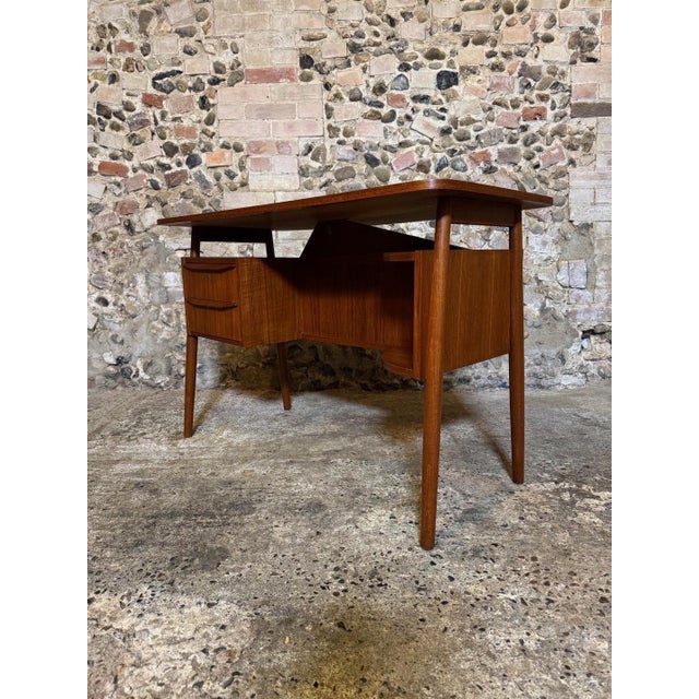 Small Vintage Danish Teak Desk by Gunnar Nielsen for Tibergaard, 1960 For Sale - Image 10 of 18