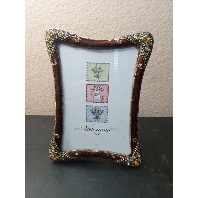 Mid-Century Modern Victoriana Genuine Austrian Crystal Photo Holder For Sale - Image 3 of 7