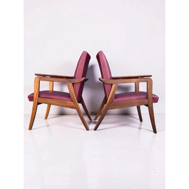 Red Vintage Lounge Chairs in Teak, 1960s, Set of 2 For Sale - Image 13 of 13