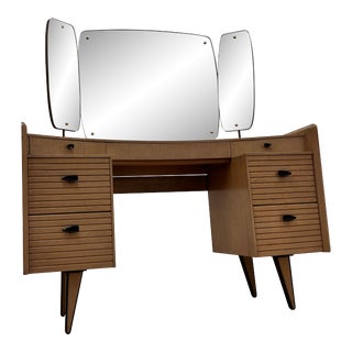 1950s Mid Century Triple Mirror Vanity by Harris Lebus For Sale