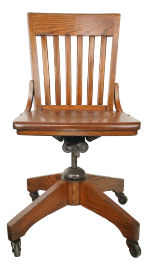 Antique Quarter Sawn Oak Swivel Desk Chair