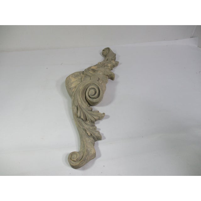 Gray 1980s Decorative Cement Wall Scroll For Sale - Image 8 of 11