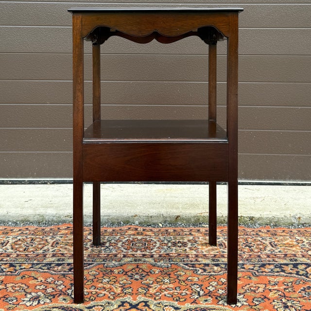 Vintage Saybolt Cleland English Traditional Mahogany Tiered Nightstand With Drawer For Sale - Image 10 of 18