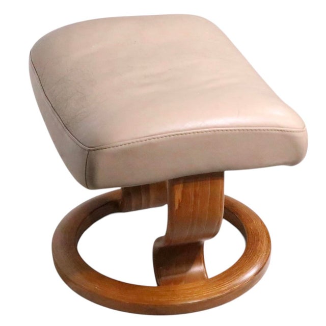 Mid-Century Modern Vintage Ekornes Footstool Ottoman For Sale - Image 3 of 15