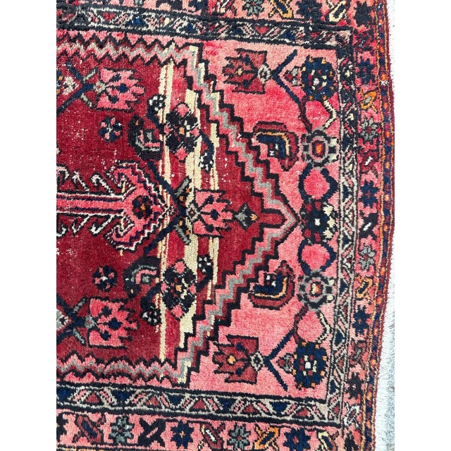 Mid-Century Distressed Hamadan Rug, 1940s For Sale - Image 9 of 15