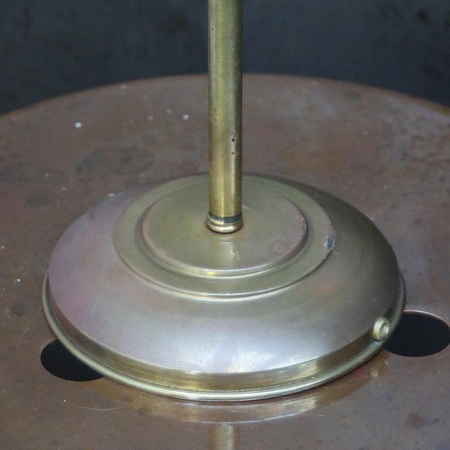 Metal French Purple Brown Enamel and Brass Desk Light For Sale - Image 7 of 8