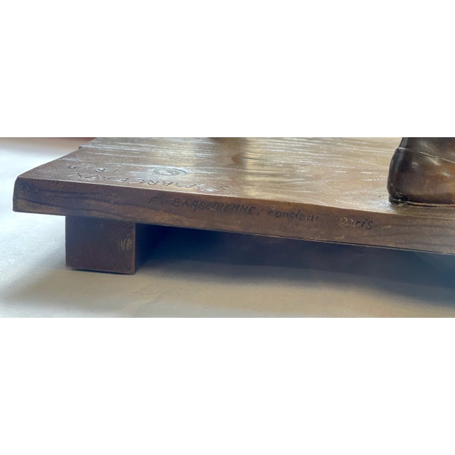 Metal Antique Bronze Statue of Arlequin by Charles-René De Paul De Saint-Marceaux For Sale - Image 7 of 8