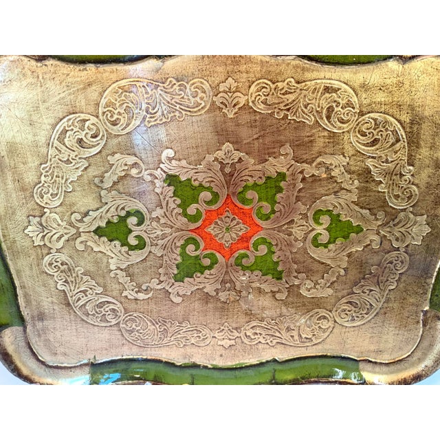 Italian Vintage Extra Large Gilt Wood Gold Italian Tray For Sale - Image 3 of 6