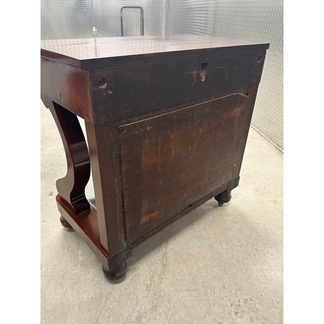 Antique French Empire Style Flame Mahogany Console Table With Mirror. For Sale - Image 12 of 12