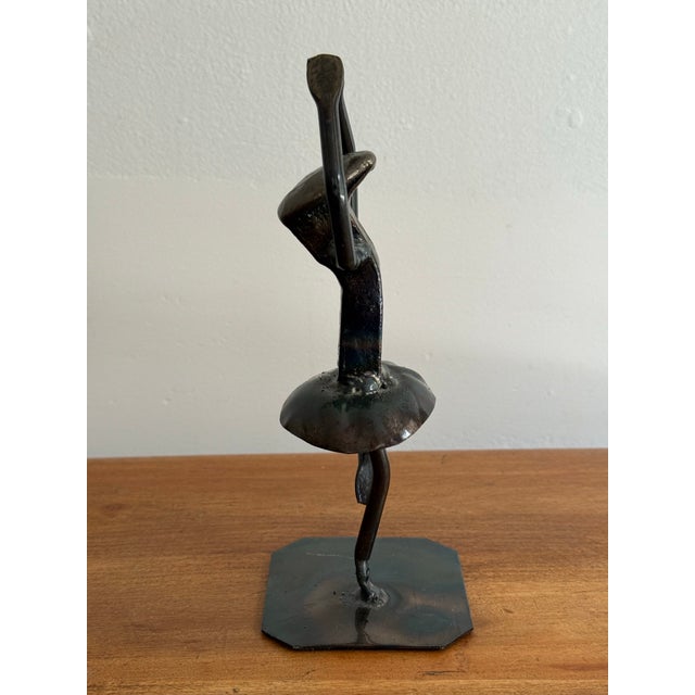 Metal Late 20th Century Industrial Design Brutalist Metal Ballerina Sculpture of Railroad Spike For Sale - Image 7 of 11