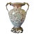 Vintage French Sevres Style Porcelain Urn Vase With Foliate Bronze Handles & Base For Sale