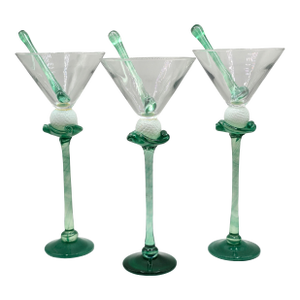 Vintage Bri'oni Golf Ball Glasses and Rare Swizzle Sticks