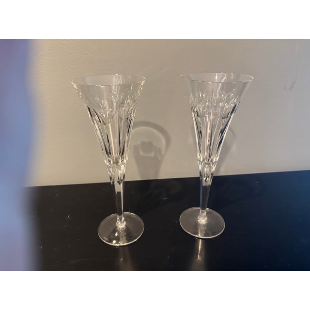 Vintage Waterford Crystal Millennium Heart Love Collection Champagne Toasting Flutes 9 1/4" Tall; Wedding Champagne Toast - a Pair For Sale - Image 9 of 9