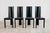 Postmodern Dining Chairs in Lacquered Wood and Black Faux Leather, 1980s, Set of 4 For Sale - Image 12 of 16