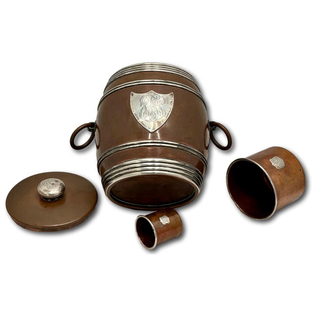 Fine Quality Antique American Solid Bronze and Sterling Silver 3 Piece Tobacco Humidor Smoking Set Circa 1890s For Sale - Image 14 of 18