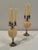 Elegant luxe pair of ostrich egg and silver plate candlesticks in the manner of Anthony Redmile.