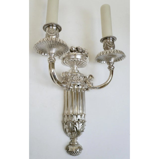 Signed E. F. Caldwell Slivered Bronze Two-Light Sconces - A Pair For Sale - Image 9 of 11