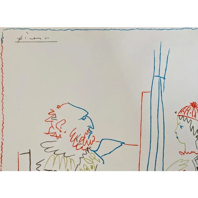 Pablo PICASSO (1881-1973), ''L'Odalisque et le Clown'', 1962 Lithograph signed in stone Picasso, protected by its original...