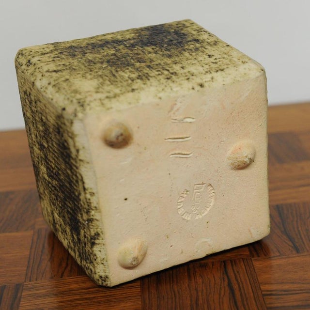 Brutalist Ceramic Chimney Square Vase by Pieter Groeneveldt, 1960s For Sale - Image 3 of 9