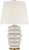 Transitional Kelly Wearstler by Visual Comfort Signature Phoebe Cordless Stacked Table Lamp in Antiqued White Ceramic with Linen Shade For Sale - Image 3 of 3