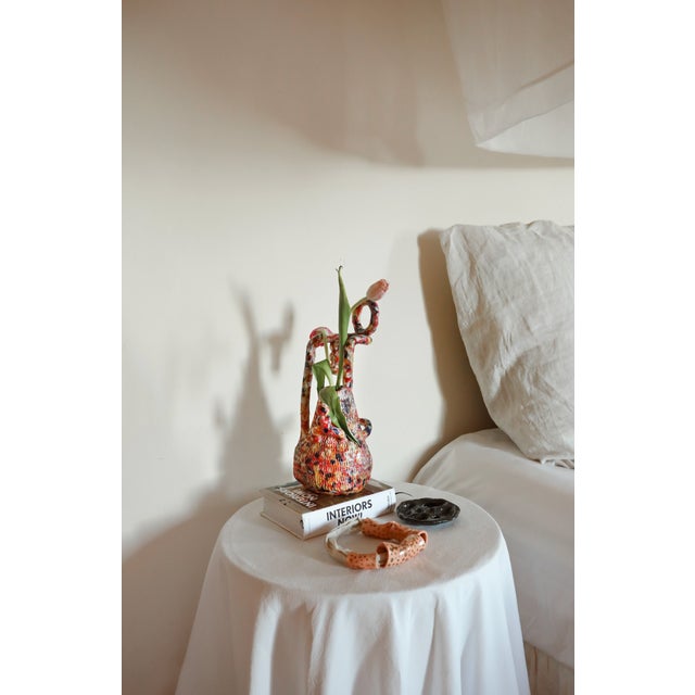 Contemporary Vase in Stained Colours 001 Yellow by Constanza Almazàn Carrasco For Sale - Image 3 of 4