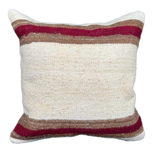 Turkish Hemp Pillow Cushion Natural Beige Brown Pillow Cushion Cover 20"x20" For Sale