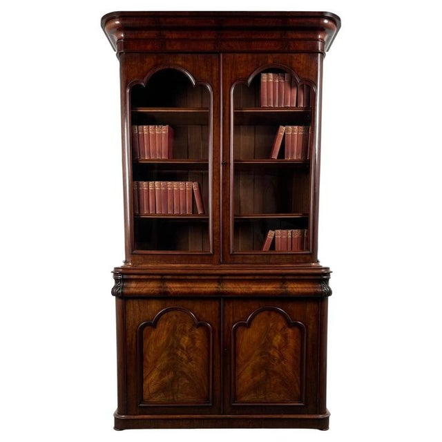 Antique English Mahogany Bookcase, 1800s For Sale - Image 15 of 15