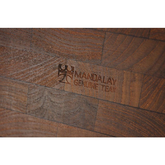 Mid Century Danish Modern Mandalay Teak Folding Campaign Style Side Tables Pair For Sale - Image 17 of 18