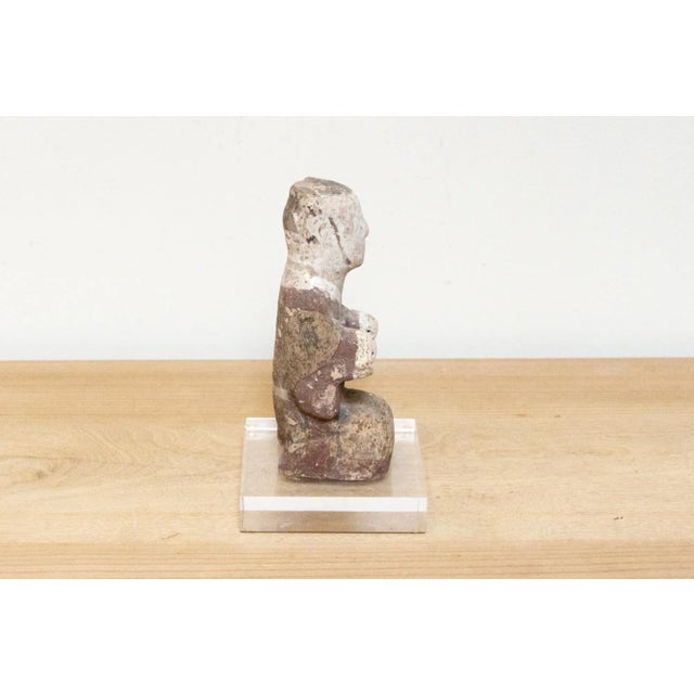 19th Century Antique Painted Chinese Pottery Figure For Sale - Image 5 of 7