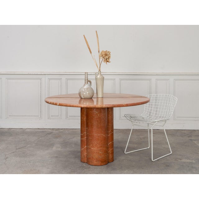 Round Table in Red Travertine by Mario Bellini, 1970 For Sale - Image 6 of 7